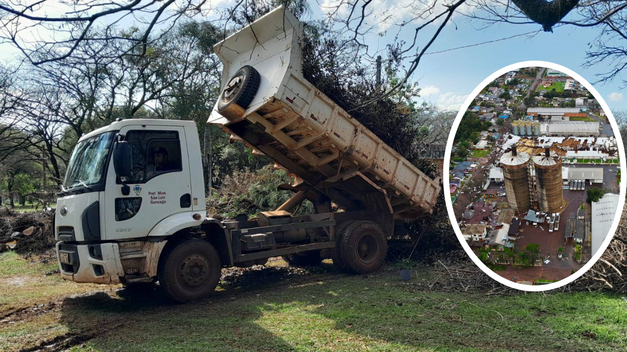 São Luiz Gonzaga terá apoio de Santiago na reconstrução após microexplosão