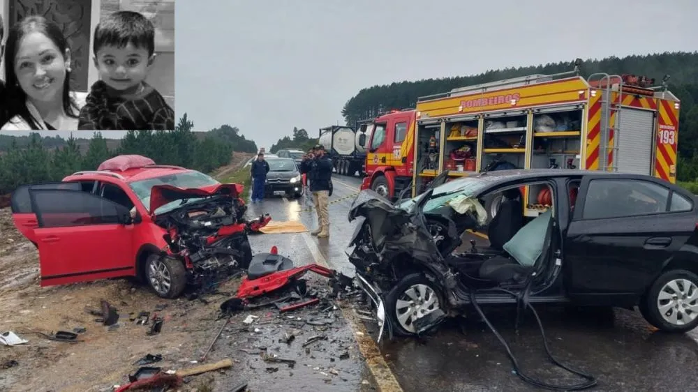 Mãe e filho morrem em acidente durante comemoração