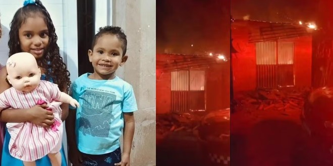 Irmãos de 5 e 7 anos morrem em incêndio trancados em casa