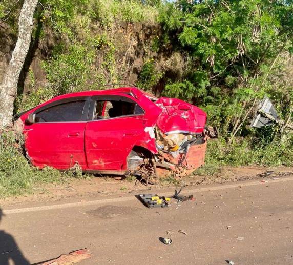 Homem fica ferido em acidente na RS-168 em São Luiz Gonzaga