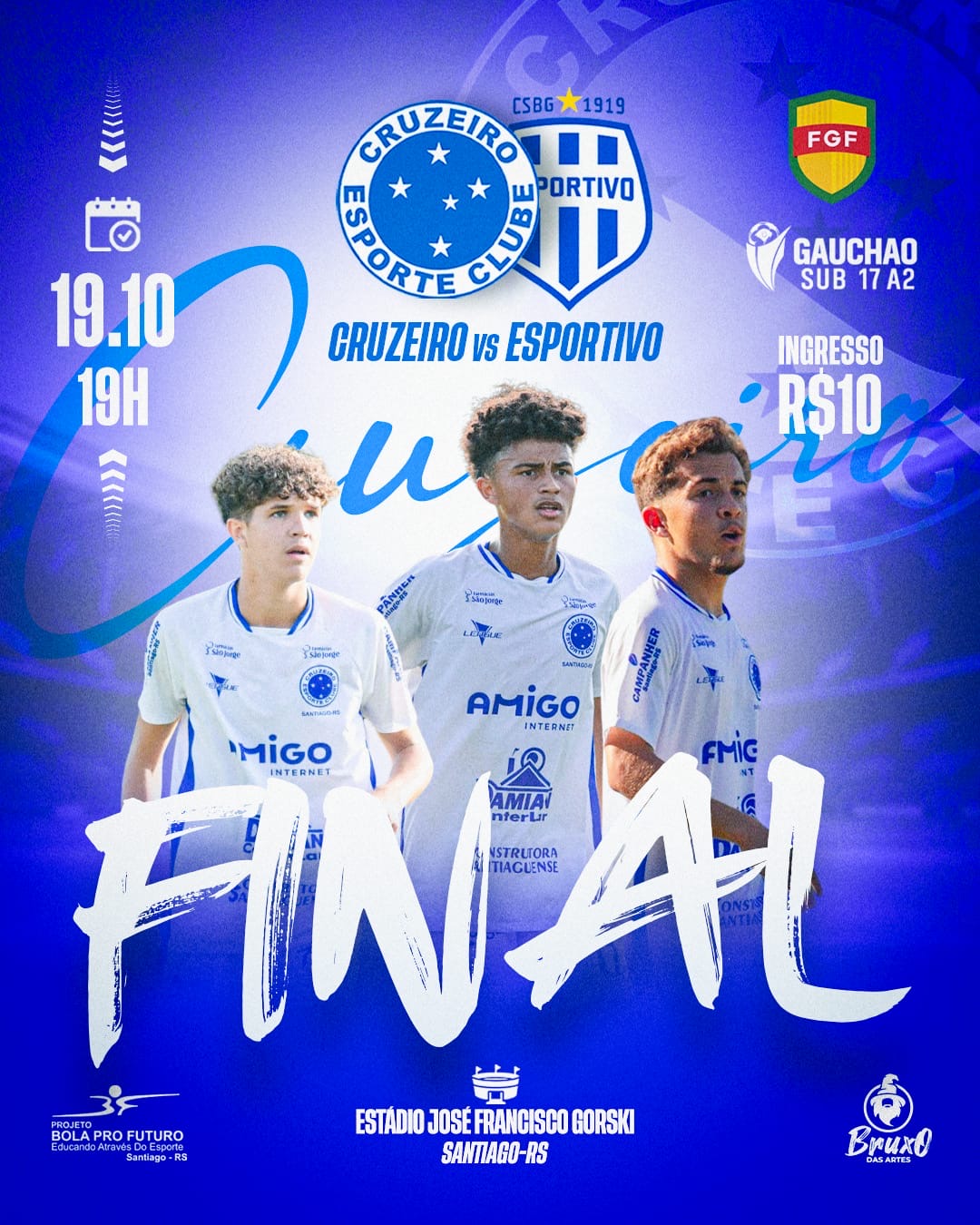 Cruzeiro a um passo do título após garantir acesso à Série A do Gauchão Sub-17