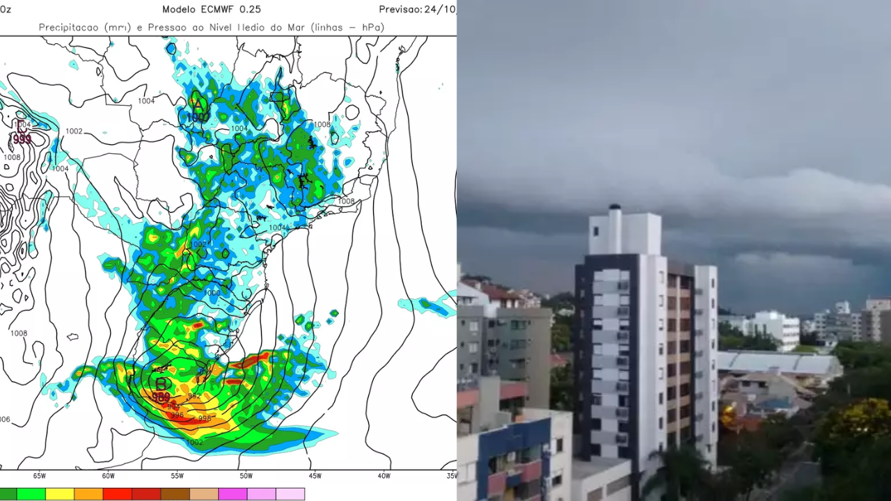 URGENTE: Sul do Brasil terá ciclone profundo e alto risco de ampla onda de tempestades