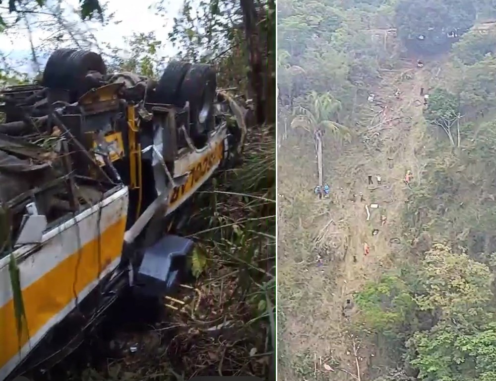 Ônibus capota em ribanceira em Alagoas e deixa 17 mortos e quase 30 feridos