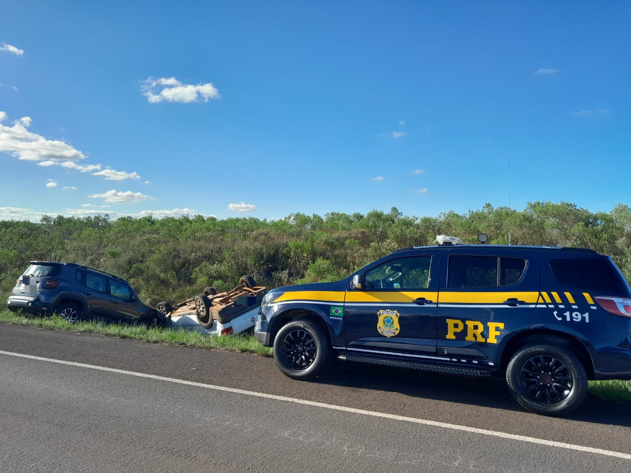 Colisão frontal deixa pessoa gravemente ferida na BR-287 em Unistalda