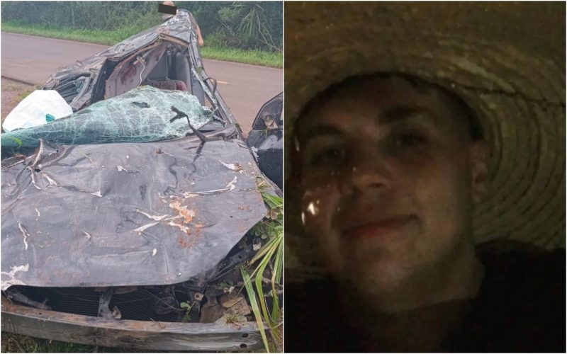 Jovem sem CNH morre após sair da pista e capotar carro em rodovia de SC