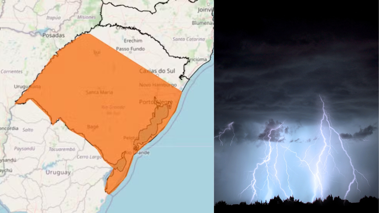 RS tem previsão de tempestade e queda de granizo neste domingo, diz Defesa Civil