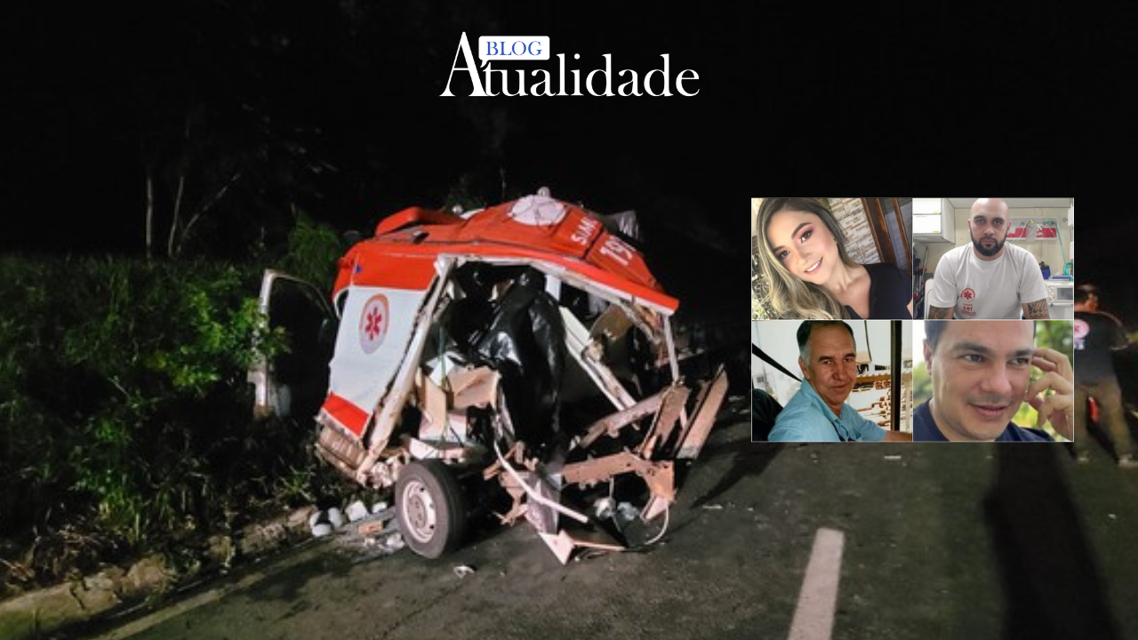 Três socorristas e um paciente morrem em batida entre ambulância e caminhão
