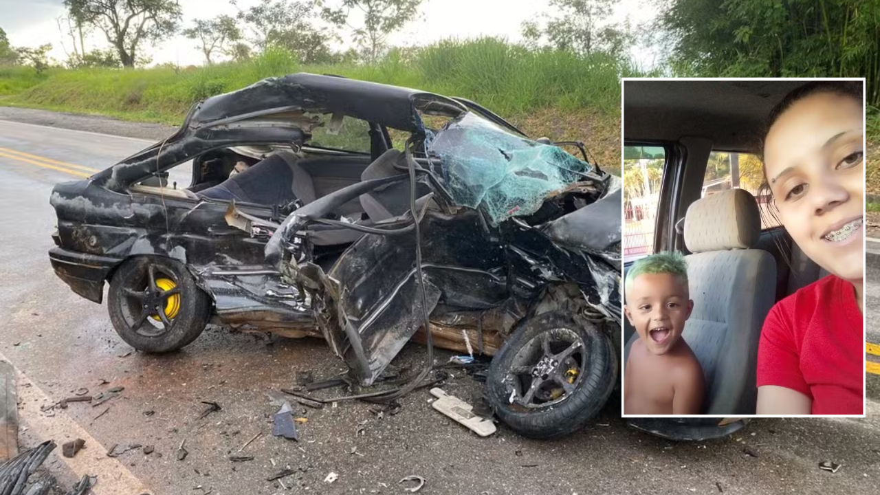 Mãe e filho morrem em acidente com dois carros em rodovia na tarde de Natal
