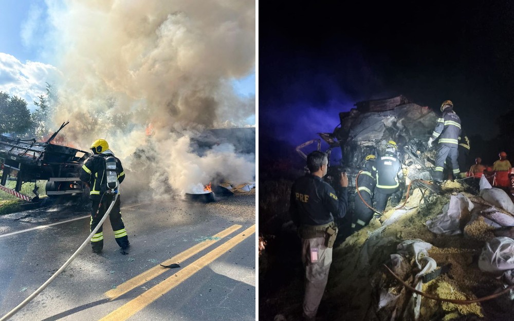 Acidente mata quatro pessoas carbonizadas na BR-153