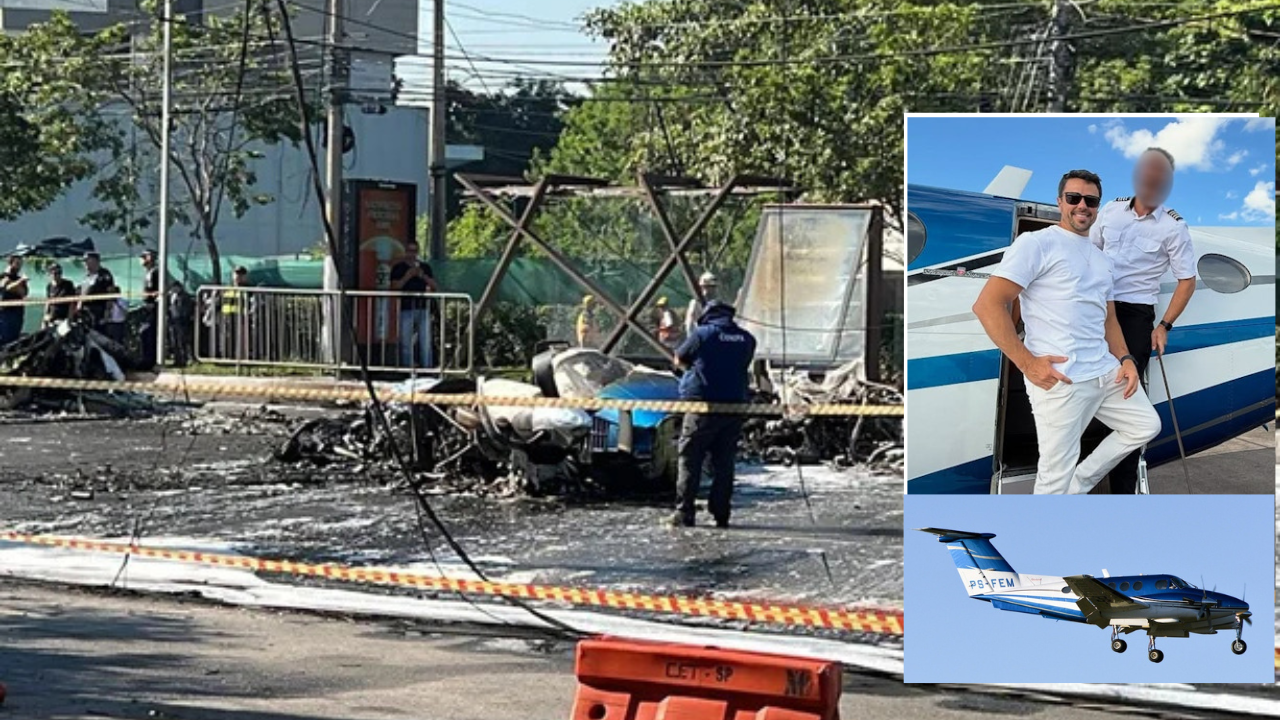 Avião de advogado gaúcho cai em avenida de São Paulo; duas pessoas morreram