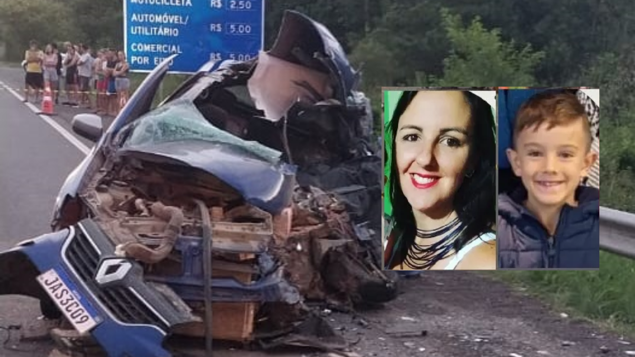 Mãe e filho morrem após carro bater contra micro-ônibus na RSC-287; uma criança está em estado grave