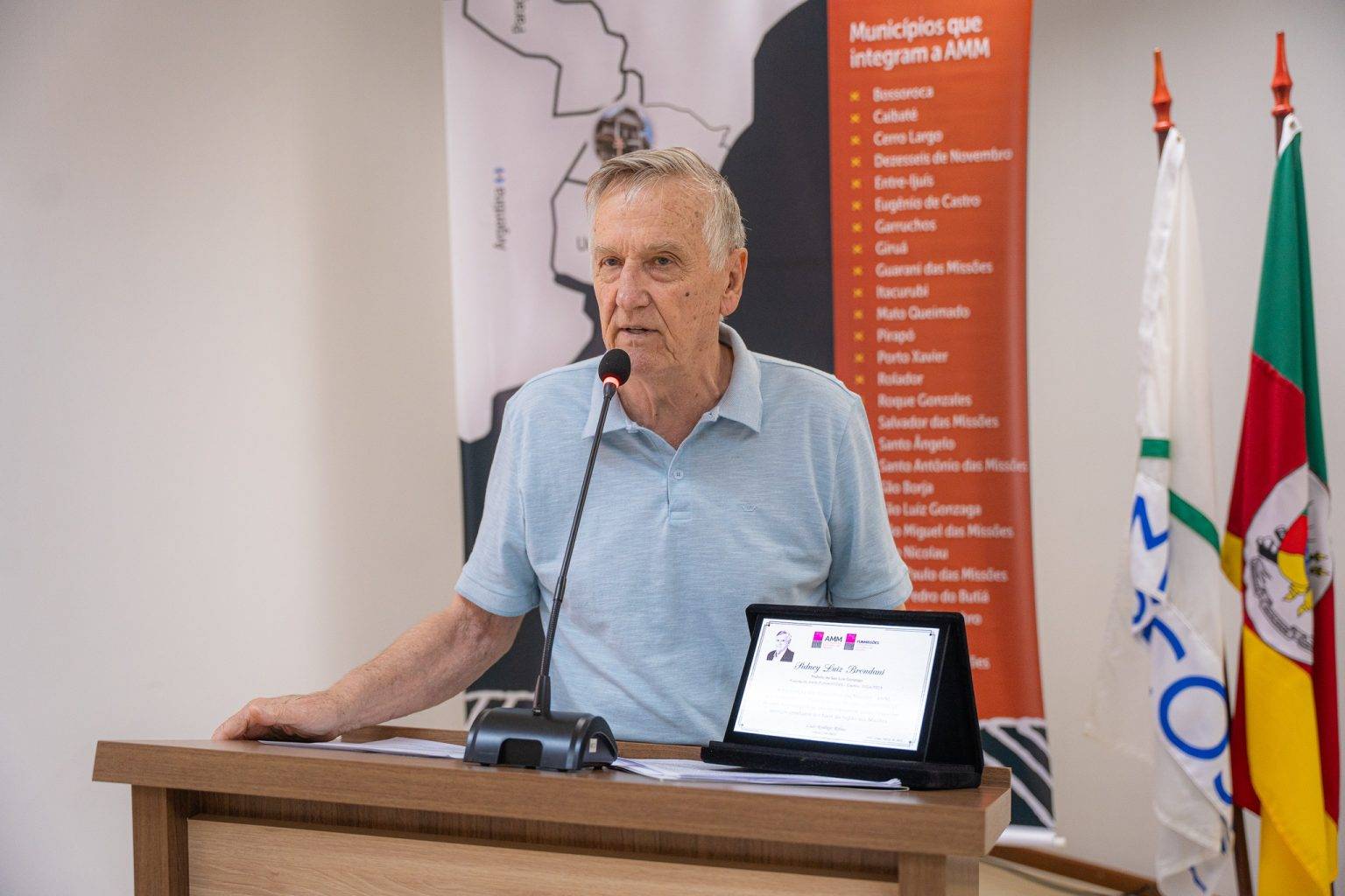 Sidney Brondani é homenageado pela Associação dos Municípios das Missões