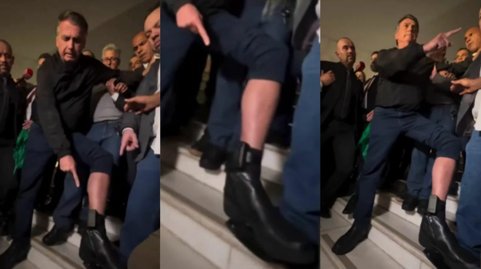 Bolsonaro mostra tornozeleira na Câmara e manifesta revolta