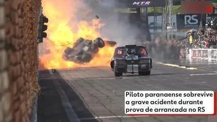 Piloto paranaense bate carro em competição de arrancada no RS: “Estou 100%”