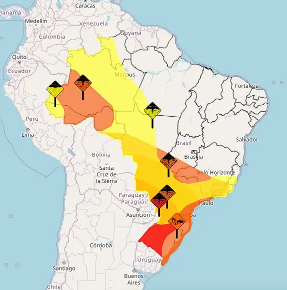 Tempestades com ventos acima de 100km/h devem atingir até 15 estados no domingo: riscos incluem tornados e granizo